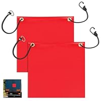 2 Stück Rote Warnflagge, Warnfahne für Überhängende Lasten Wasserdicht, Rote Flagge mit Gummiseil Kupferschnallen Flagge, 30x30CM, Reißfest, Wasser- und Feuchtigkeitsbeständig