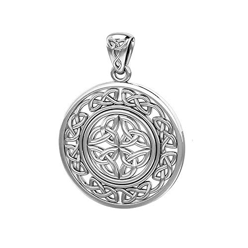 US Jewels Men's 925 Sterling Silver 1in Polished Finished Irish Celtic Knotwork Pendant