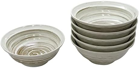 New (Amazon.co.jp Exclusive) (Commercial Set) Ramen is a single touch! Attention? Artisan Vessel, Stone Shape, Ramen Bowl, Brush Powdered 6.8 Ramen, 6 Pieces image 5