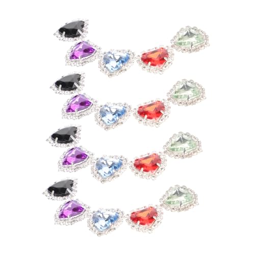 Botones de cristal con forma de corazón para adornos para cosido y accesorios de ropa 2