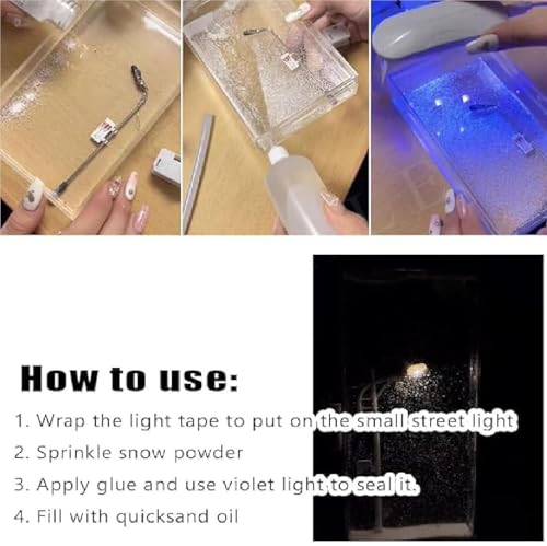 Image of Kids DIY Snowfall Lamp with Street Light Snow lamp- Handmade Snow Scenery Night Light for Christmas Decor, Birthday Gifts, and Family Fun