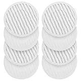 8 Pack Steam Mop Replacement Pad for S8201 S8001 S7201 S7000 S7005 XKITP7000, Washable Round Scrub Mop Pads for All Floor Cleaning (Grey White 1)