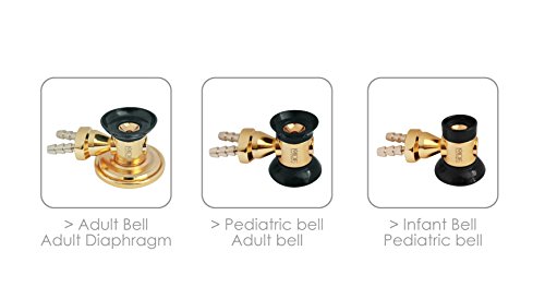 Mdf Sprague Rappaport Dual Head Stethoscope With Adult, Pediatric, And Infant Convertible Chestpiece - 22K Gold Edition - Black (Mdf767K-11) #TOP1