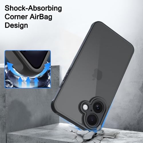 Image of TheGiftKart Hybrid Matte Frosted Translucent Back Cover Case for iPhone 17 | Shockproof Design | Camera Protection Module | Hard Back Cover Case for iPhone 17 (PC & TPU, Frost Black)