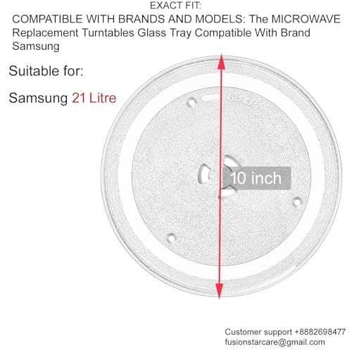 Image of FUSION STAR Turntable Suitable for Samsung 21 litres Models Microwave Oven Turntable Glass Plate /Tray (Size 10 inch /255 mm)