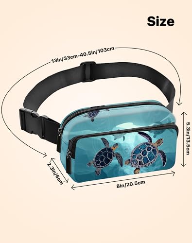 Image of Sea Turtle Fanny Pack for Women Belt Bag Fashion Everywhere Waist Pouch Lightweight Crossbody Bags with Adjustable Strap