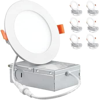 Brillihood 12W 6-inch Ultra-Thin Round LED Recessed Ceiling Panel Down - View #4