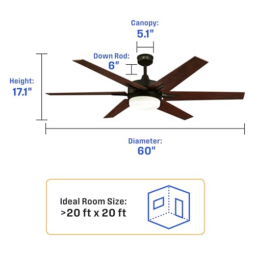 Image of Westinghouse Cayuga LED Ceiling Fan with Light, 60-Inch, Black Bronze