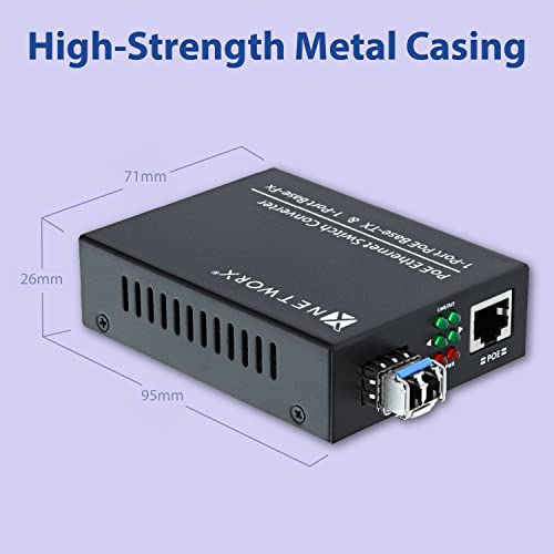 Image of Networx Gigabit Ethernet Fiber Media Converter - UTP to 1000Base-LX - LC Multimode, 550m, 1300 /1310nm