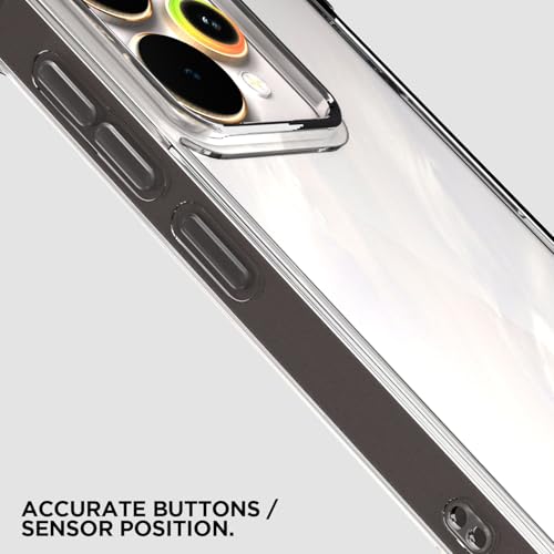 Image of Pikkme Back Cover for Realme 15 5G PC + TPU Clear Transparent Raised Edges Shockproof Protective Phone Bumper Case(Transparent)