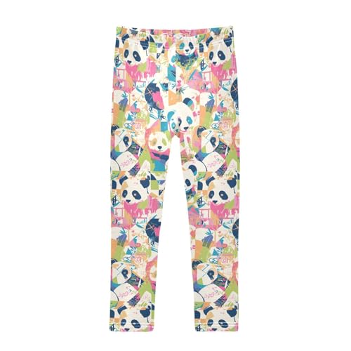 KLL Baby Panda Bear Face Little Girls Legging Stretchy Full Length Lounge Pants Gym
