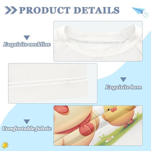 Cartoon Cute Chicken Hearts Girls Bathing Suit Short Sleeves Work Out Clothes Swimwear Beach Tops 3T3