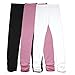 Produktbild BIENZOE Mädchen Strick Baumwolle Stretch Schuluniform 3 Leggings Packung Weiß Schwarz Rosa 14