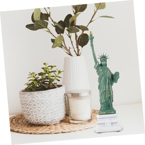 Statue Liberté décorative en résine verte LIFKOME - 5