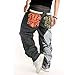 QBO Men's Hip Hop Embroidery Baggy Jeans Denim Loose Trousers-US 36/tag 38