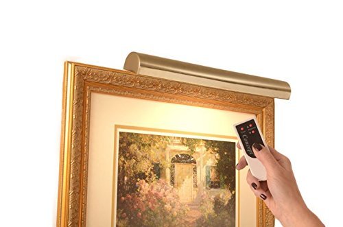 Cordless Picture Light Remote Control Antique Brass – 18