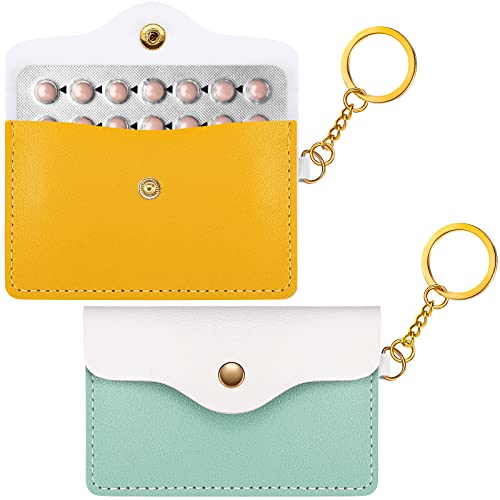 Tondiamo 2 Pack Birth Control Pill Case Holder PU Leather