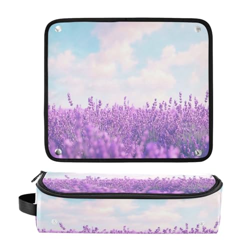 Bolso de viaje y tapete resistente al calor Lavender Garden para herramientas de cabello, organizador para planchas, rizadores y accesorios de cuidado capilar miniatura 3