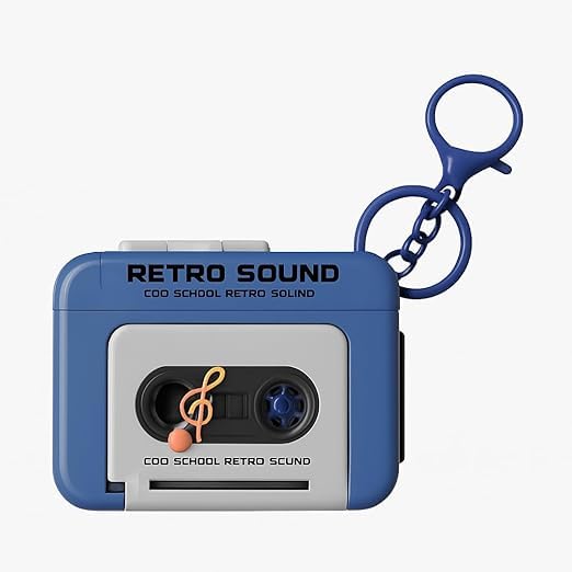 Retro Mini Tape Recorder Keychain (Pack of 1) (Multicolor) – Vintage Cassette Tape Design | Cool Key Ring Accessory for Collectors I 90s nostalgia I Funky keychain-image-42