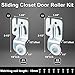 Blulu 4 Pcs Sliding Closet Door Roller Kit Wardrobe Wheels Hardware for Top Hung Bypass 3/4