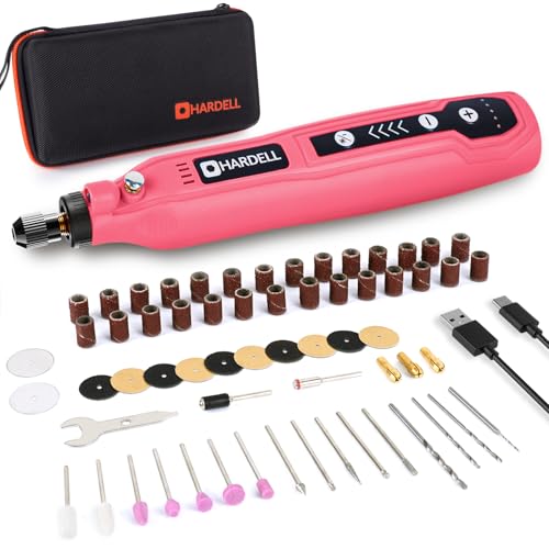 HARDELL Mini meuleuse sans fil 3,7V, outil rotatif 5 vitesses rechargeable par USB avec 69...
