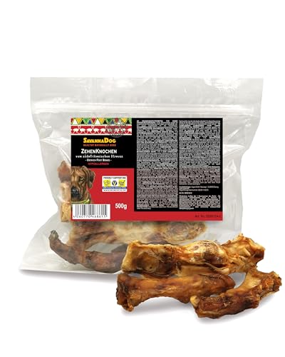 SavannaDog Zehenknochen vom südafrikanischen Strauß 500 g - Natürliche Kausnacks getreidefrei & hypoallergen. Hunde-Kauartikel für Langen Knabberspaß
