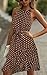 ECOWISH Polka Dot Women Summer Dress Midi A Line Ruffle High Low Sleeveless Boho Floral Halterneck Cocktail Tie Knot Sundress Coffee Medium