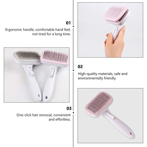 ULTECHNOVO Auto Limpeza Slicker Escova Suavemente Remove Esteiras E Emaranhados de Cabelo Solto Subp