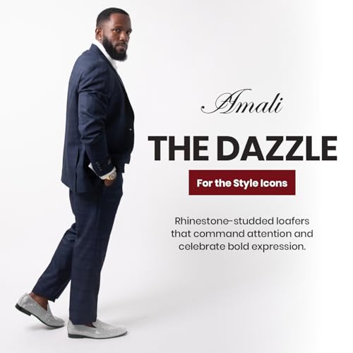Image of Amali Men's Embellished Velvet Tuxedo Loafers, Smoking Slippers