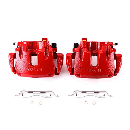 Power Stop Front S5296A Pair of High-Temp Red Powder Coated Calipers For Dodge Durango 2011-2017, Jeep Grand Cherokee 2011-2017 [Model Specific]