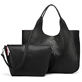 【グッシオ ベーシック】雑誌掲載商品 3WAY トートバッグ x ショルダーバッグインバッグ セット PUレザー 軽量 大容量 A4対応 レディース 120486(ブラック)