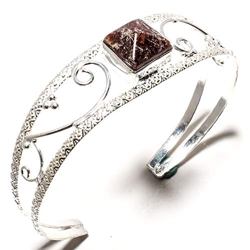 Bracelet en pierres précieuses Kada argent 925 manchette réglable 9 inch