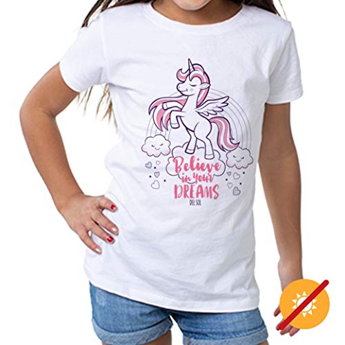 Del Sol Color Changing Toddler Girls Crew Tee - Believe, White, Size 3T3