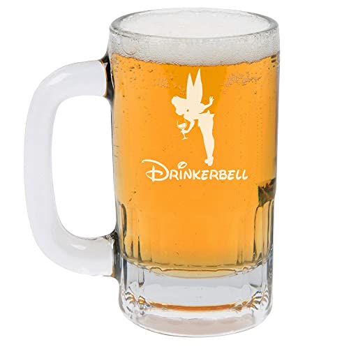 12oz Beer Mug Stein Glass Drinkerbell Drinking Fairy Funny