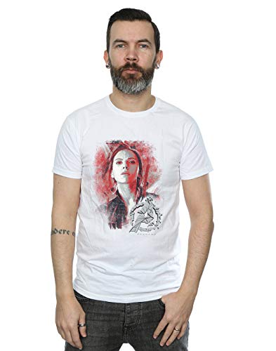 Marvel Men's Avengers Endgame Black Widow Brushed T-Shirt White XXX-Large