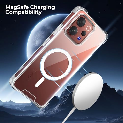 Image of A rtistque Clear Back Cover Case for Vivo V70 5G / V70 Elite 5G | Compatible with Mag-Safe | Premium Cover | Shockproof TPU Bumper | Slim Protective Design | Vivo V70 Back Cover - Transparent