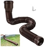 Tyenaza Rain Gutter Downspout Extension, Drainage Pipe, Flexible PE Extendable Drain Away Extender for Outdoor Villa Round (Brown)