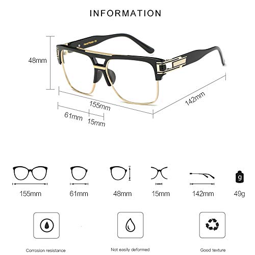 Image of Allt Square Aviator Large Fashion Sunglasses For Men Women Goggle Alloy Frame Glasses