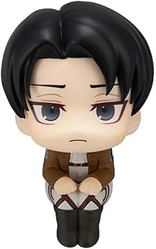 Eren Jaeger Look up Figure Anime Sitting Pose Levi Action Figure Desktop Collection 10CM