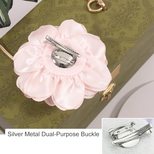 Image of 4.3 inch Red Rose Hair Clip Large Flower Brooches for Women | Charming Flowers Pins for Clothes | Turn Heads with Stylish Rose Hair Clip Flower Brooch Pin for Clothes & Clips for Woman
