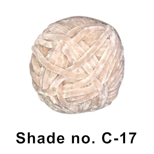 Image of VCR Clean Beige Caramel Yarn, 100 Grams Hank, 115 Meters Length, Premium Polyester Ball for Crochet and Knitting, Soft Crosia Threads, Pack of 1 Yarn, Suitable for DIY Crafts