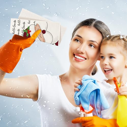 Paños de cocina suecos lavables de Navidad y toallas de algodón reutilizables 8