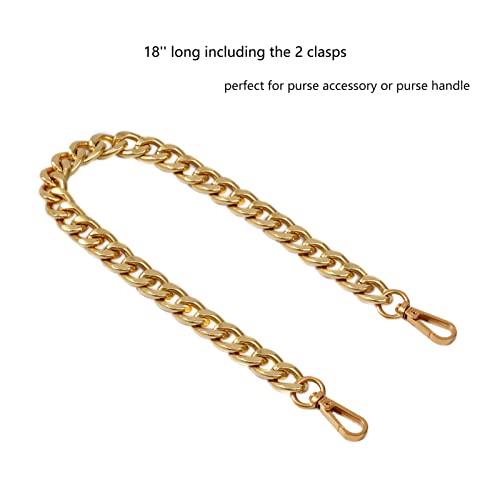 Medium Size Fabulous Metal Shoulder Crossbody Purse Strap Replacement Bag Chain Accessories (18‘’, Antique Gold) - Thumbnail 2