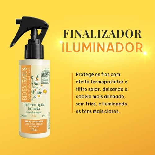Finalizador Spray Cabelo Bio Extratus Camomila Clareador Iluminador 100ml