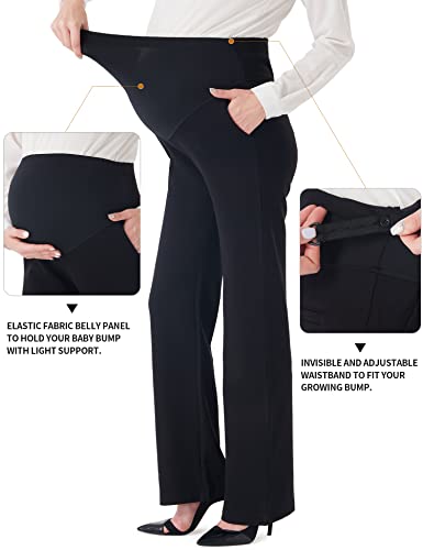 Urbest UR22-WMP-30-BL-30"-L Women'S Maternity Pants For Work, Office Wear Dress Pants thumb #1