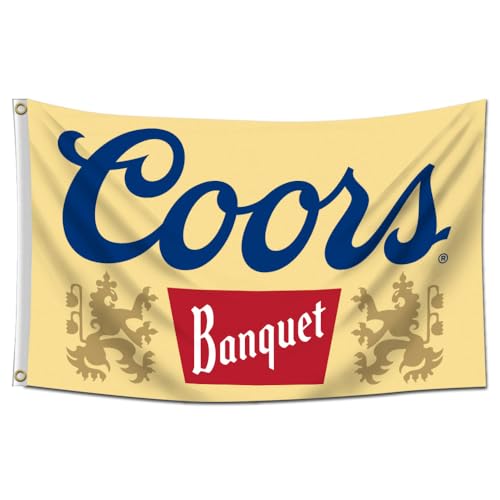 LCFHOME The Banquet Beer Flag 3x5Ft Cool Beer Banner with Brass Grommets for College Dorm Room Decor Outdoor Parties Gift