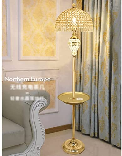 Lampadaire LED avec étagères et ports USB lampe de lecture en verre