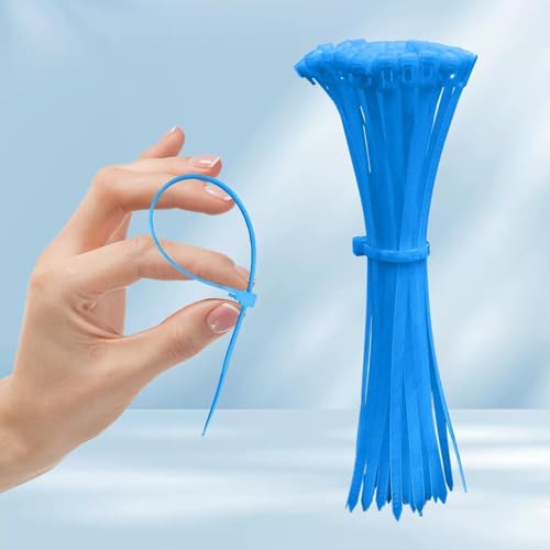 50 Pcs 8 inch Reusable Zip Ties, Cables Ties with 48 lb Tensile Strength, Cable Ties, Wire Ties, Mechanic Tools, Electronics Tools, Zip Tie，Blue