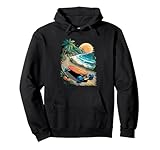 Ce design de longboard skateboard downhill de la côte tropicale est parfait pour tout skateur ou skateboarder qui aime le skateboard.