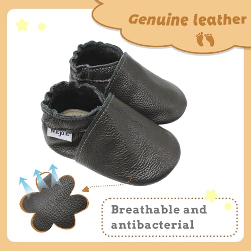Mejale Baby Boy Girl Shoes Soft Soled Leather Moccasins Anti-Skid Infant Toddler Prewalker2